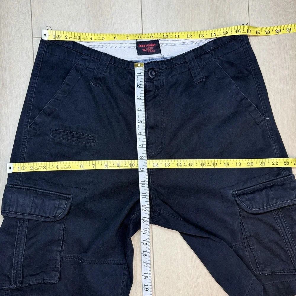 Foot Locker Cargo Shorts Mens 33 Black Cotton Utility Y2K Streetwear‎ Style Fit